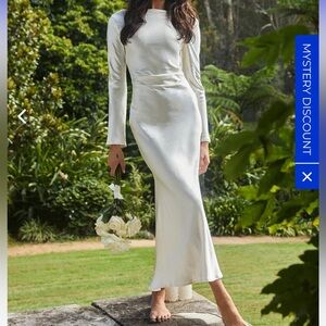 Selfie Leslie- Loveland Cowl Back Midi Dress Oyster